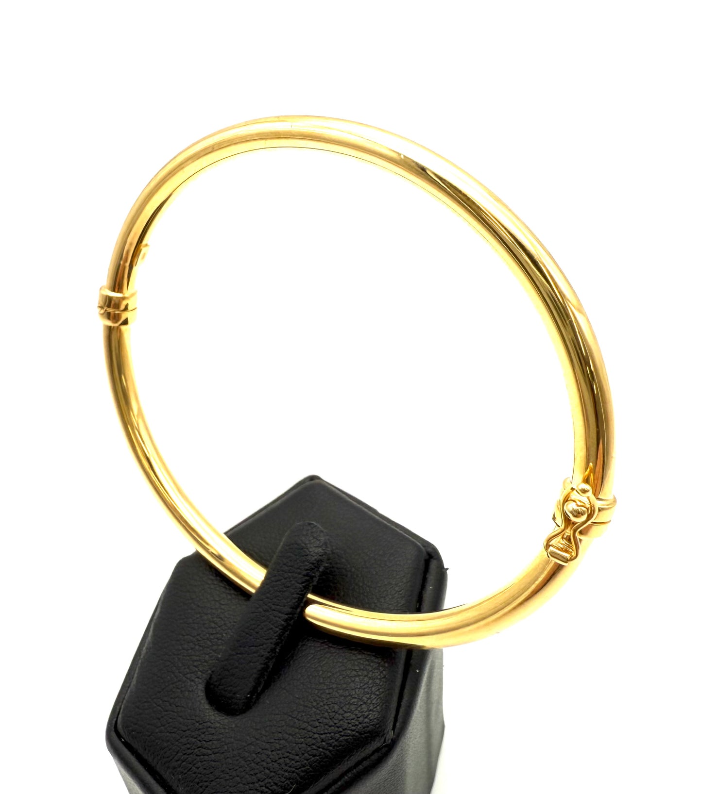 14K Solid Gold Round Bangle
