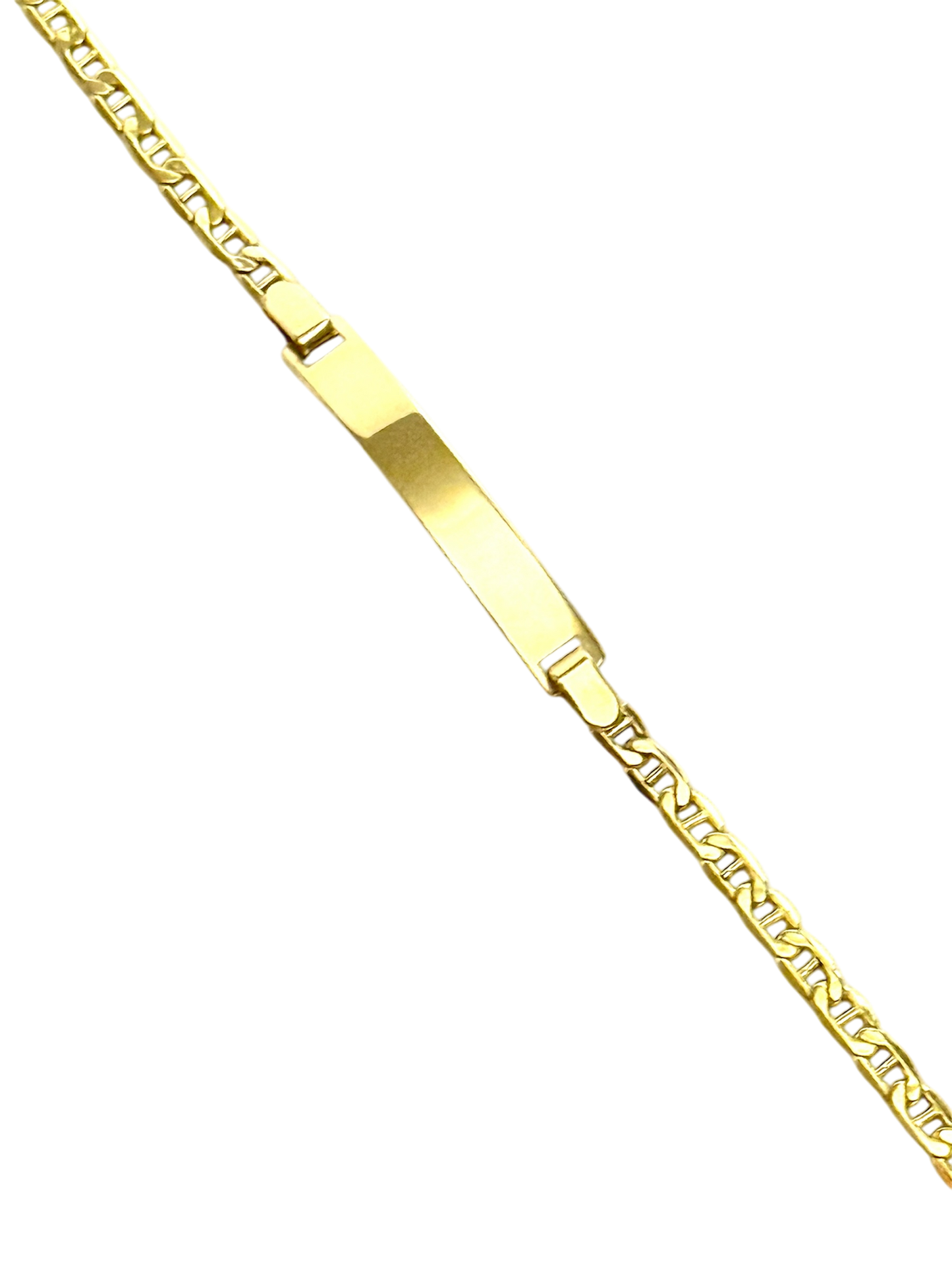 14K Solid Gold Mariner Chain ID Bracelet (Free Engraving)