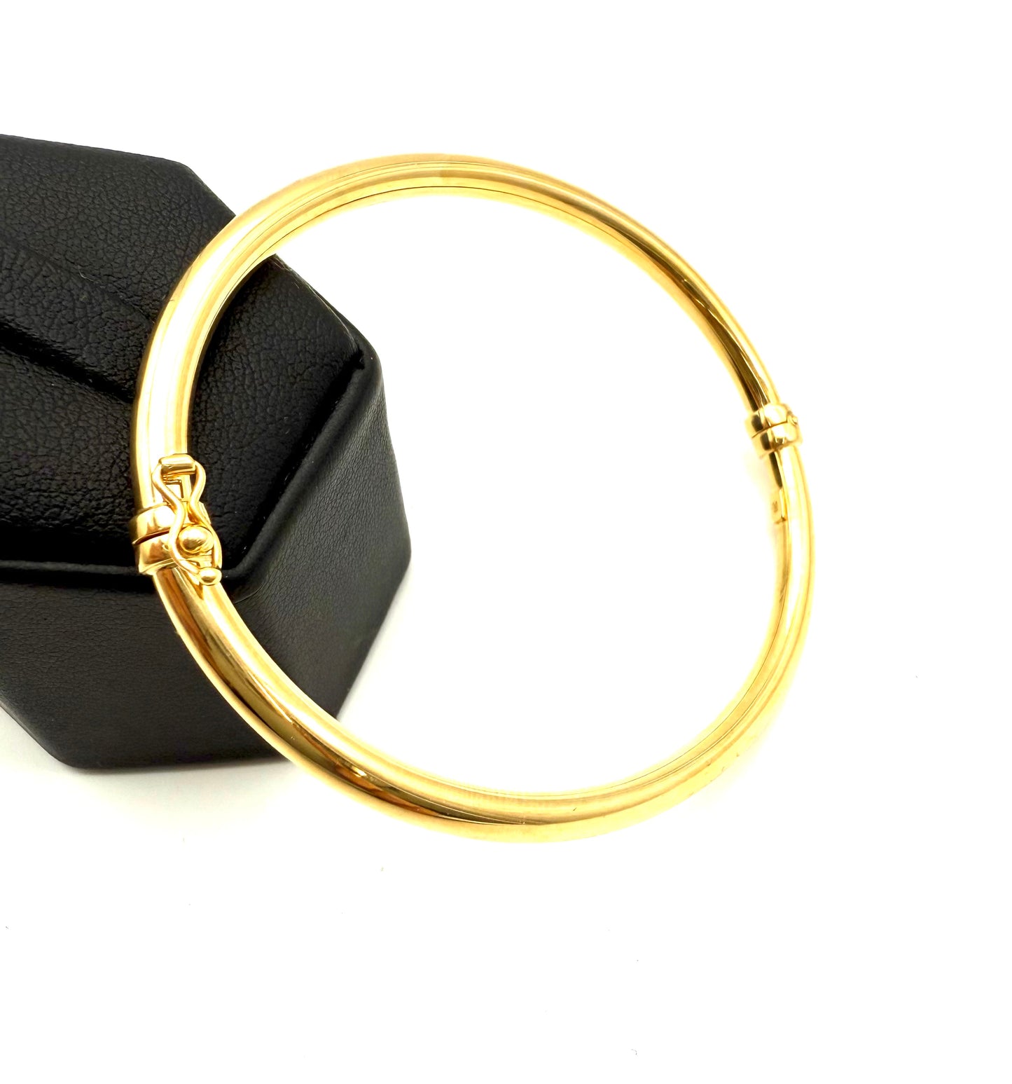 14K Solid Gold Round Bangle