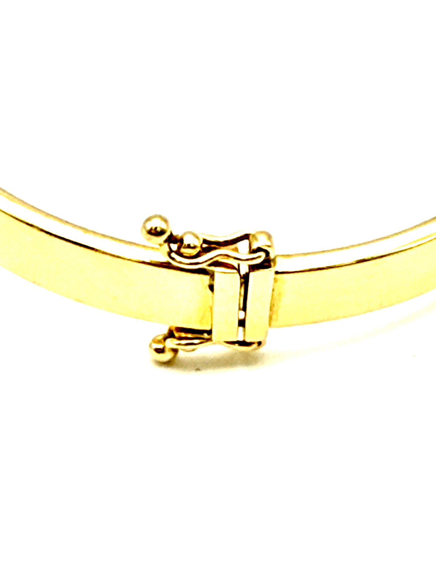 14K Solid Gold Plain Flat Bangle