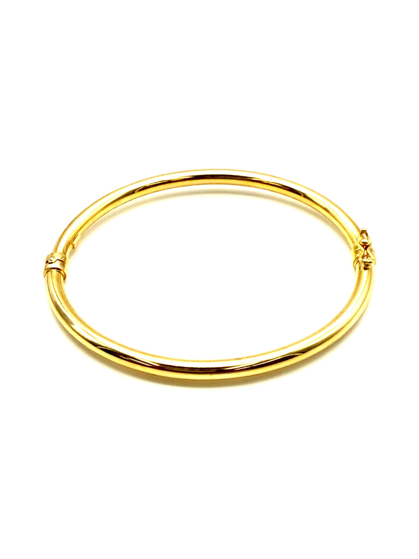 14K Solid Gold Round Bangle