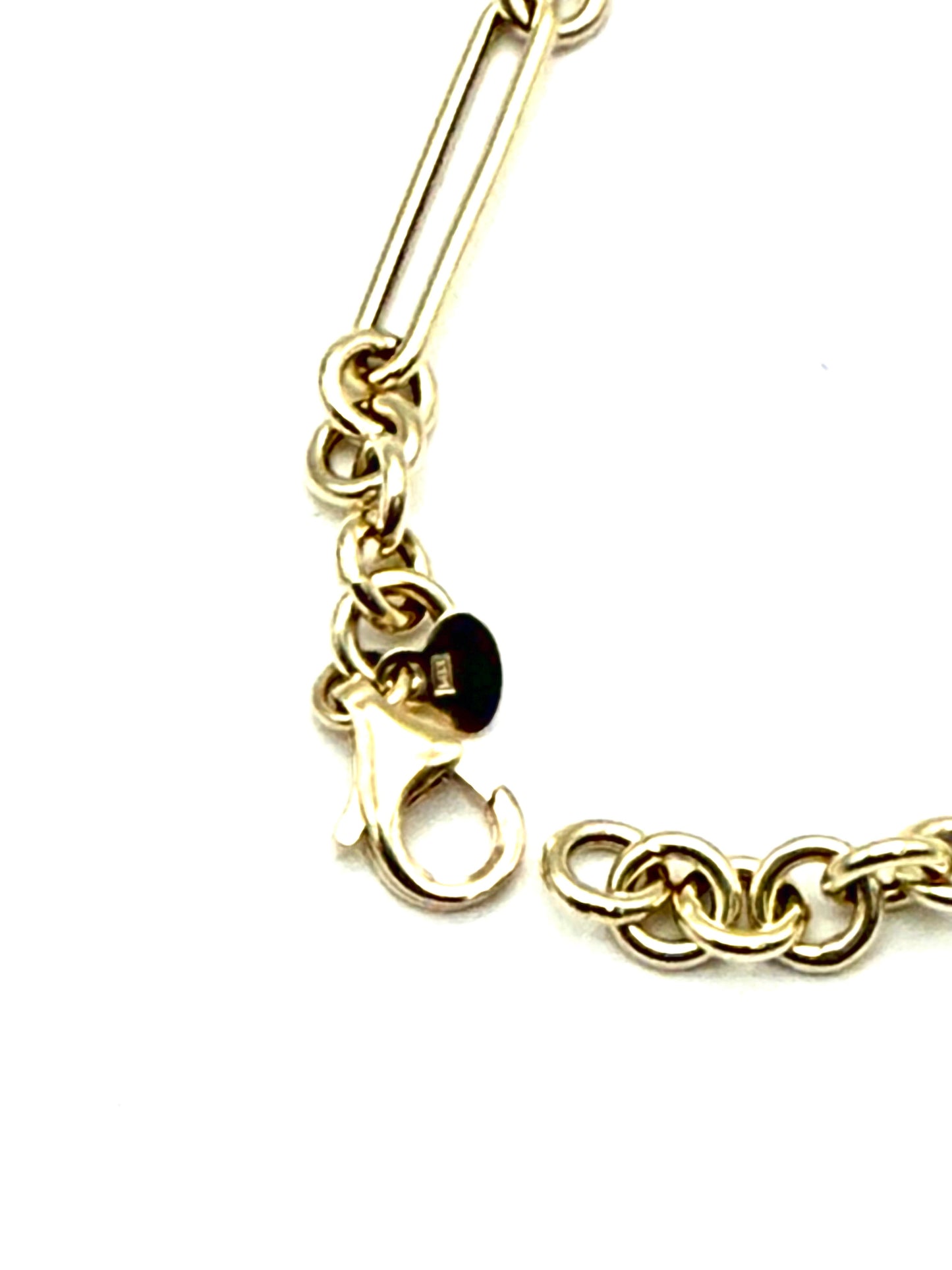 14K Solid Gold Paperclip Rolo Chain Bracelet