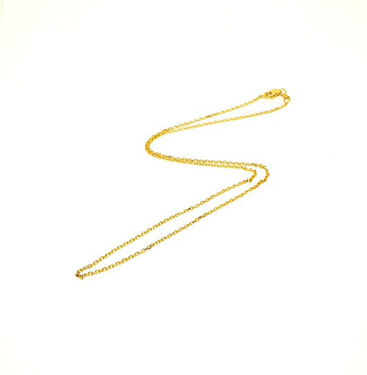 14K Solid Gold Cable Chain Necklace