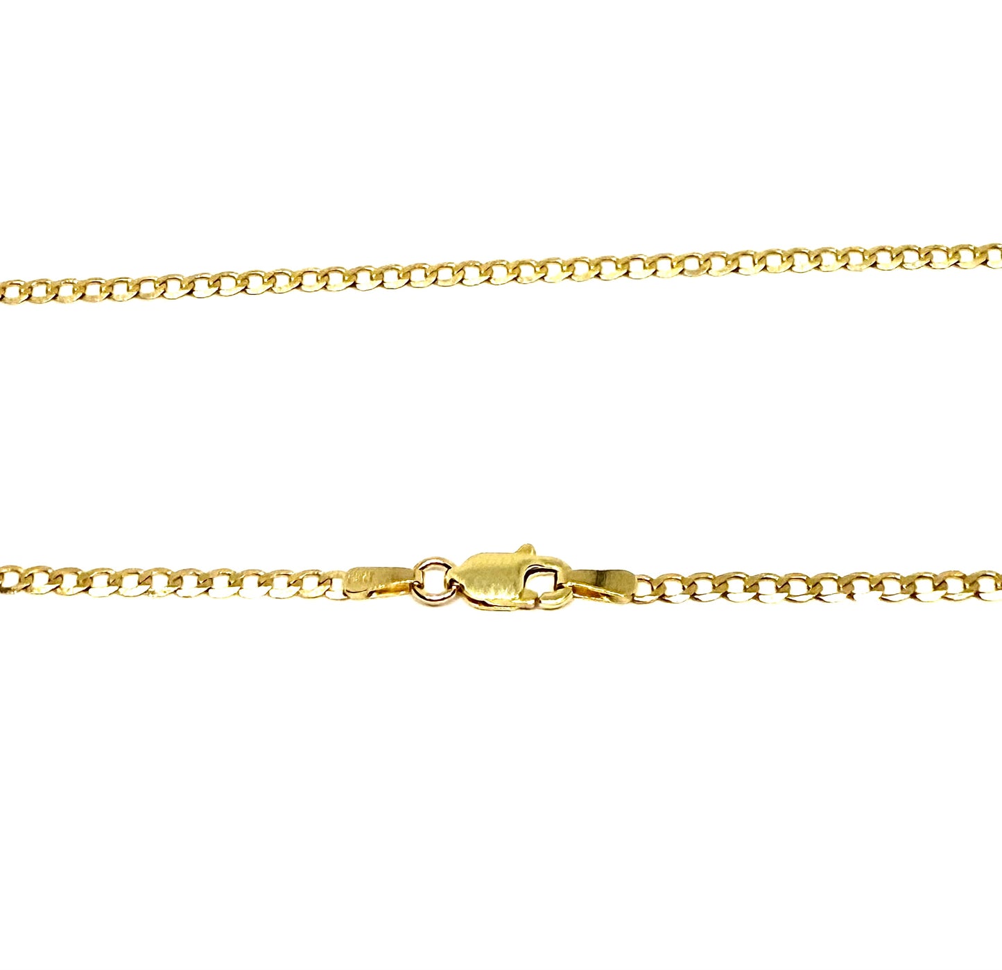 14K Solid Gold Flat Cuban Chain Necklace
