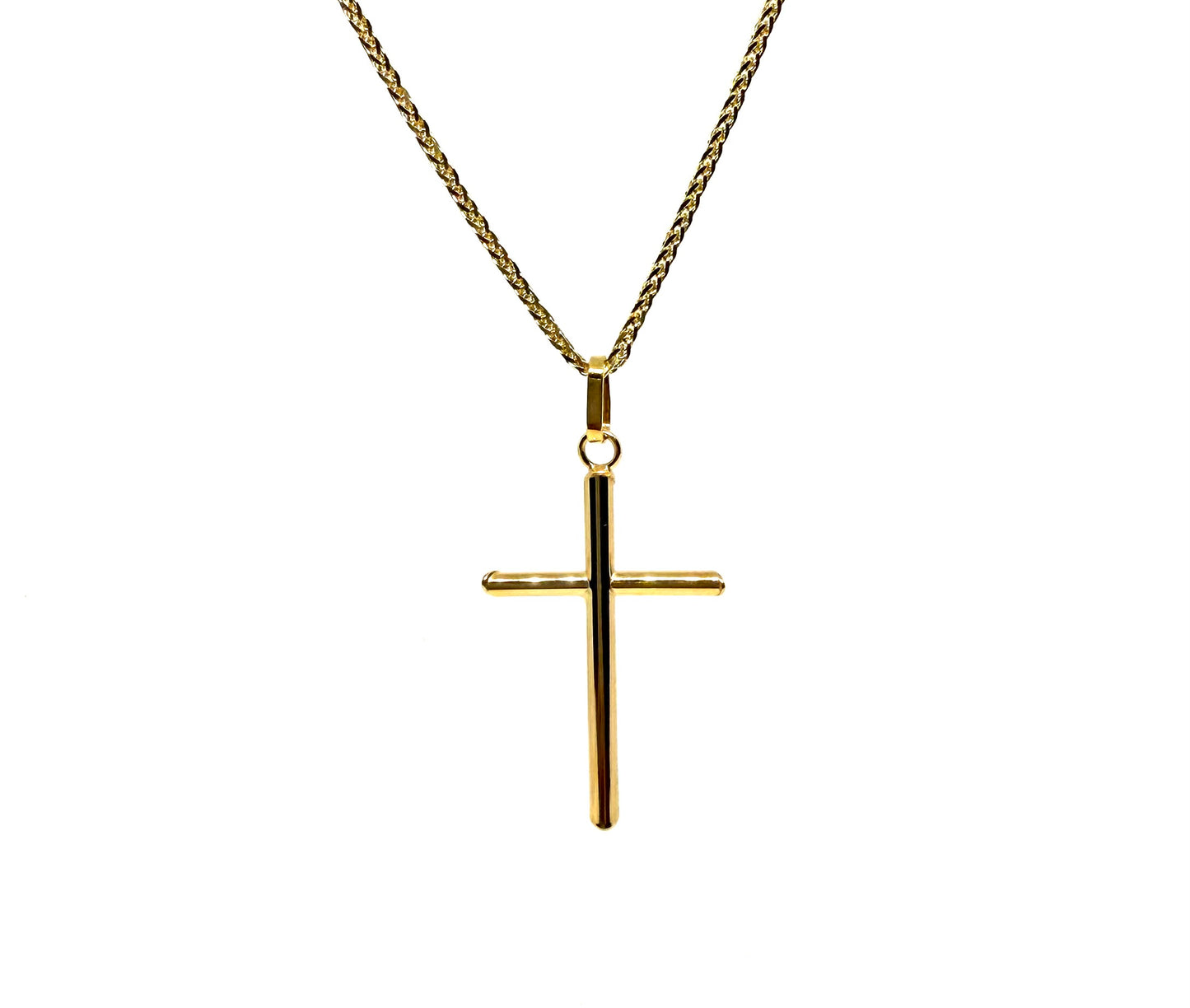 14K Solid Gold Cross Pendant