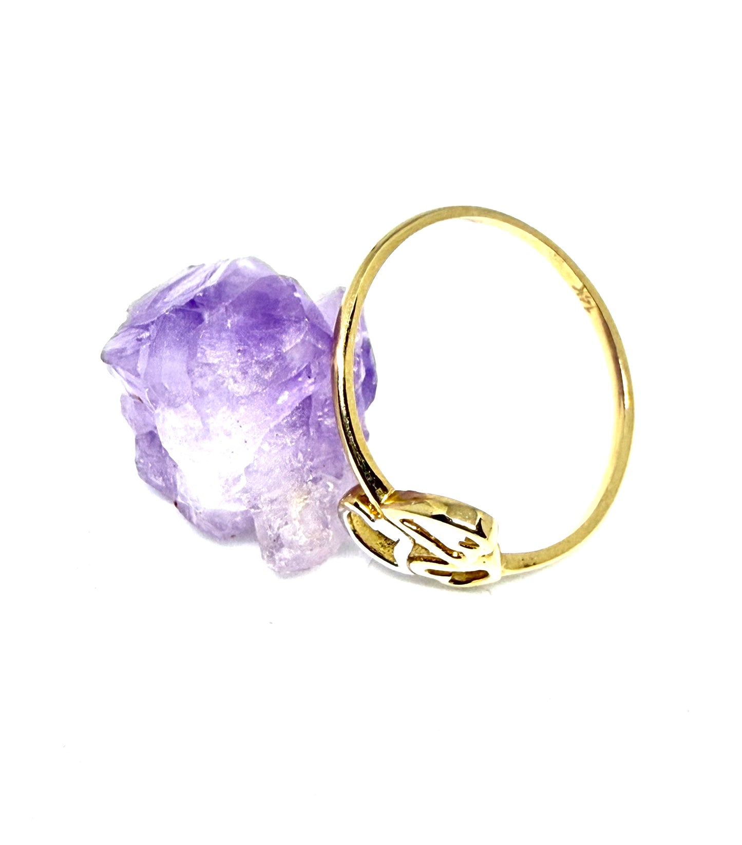 14K Solid Gold Three Hearts Ring