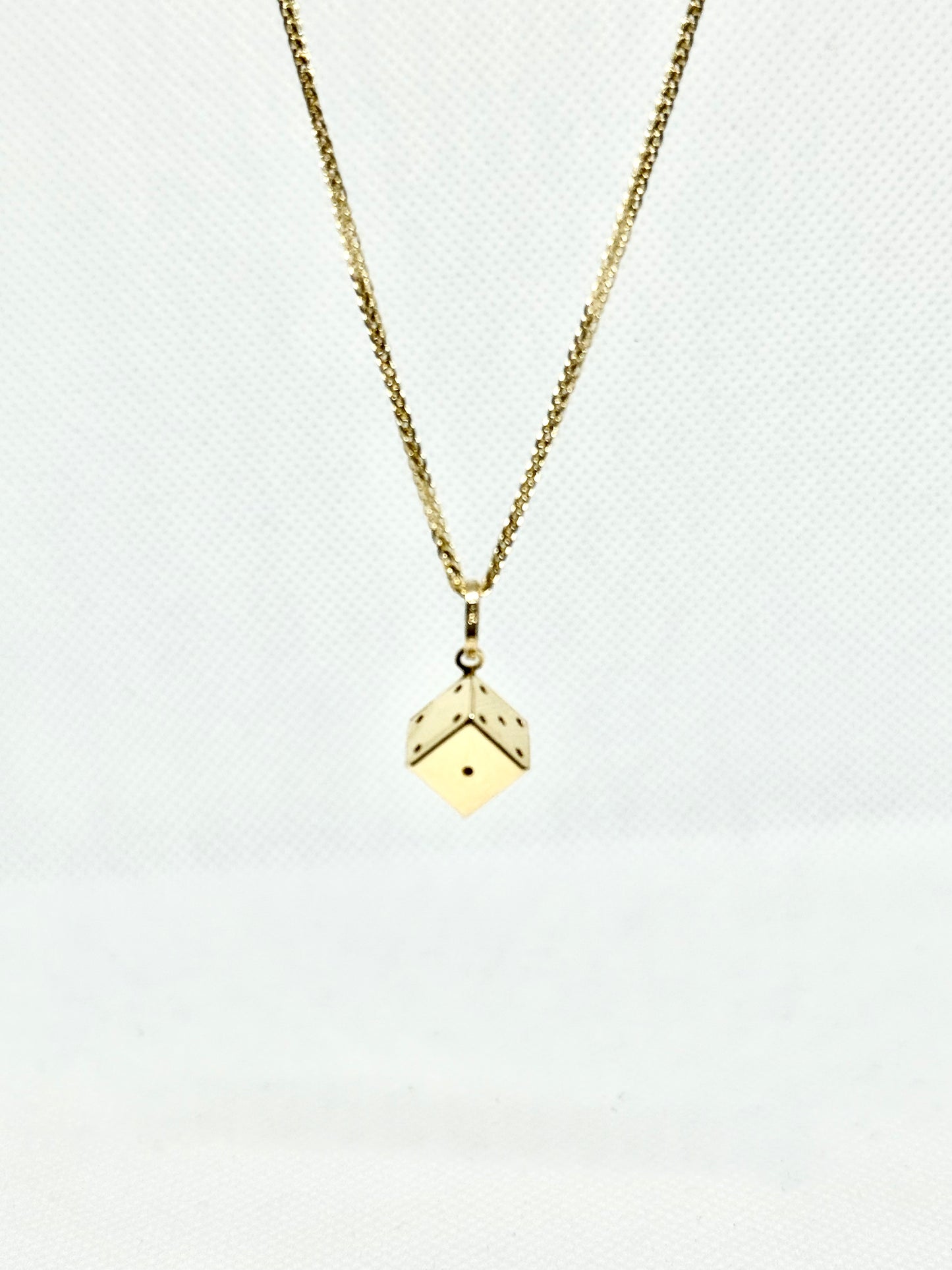 14K Solid Gold Dice Pendant