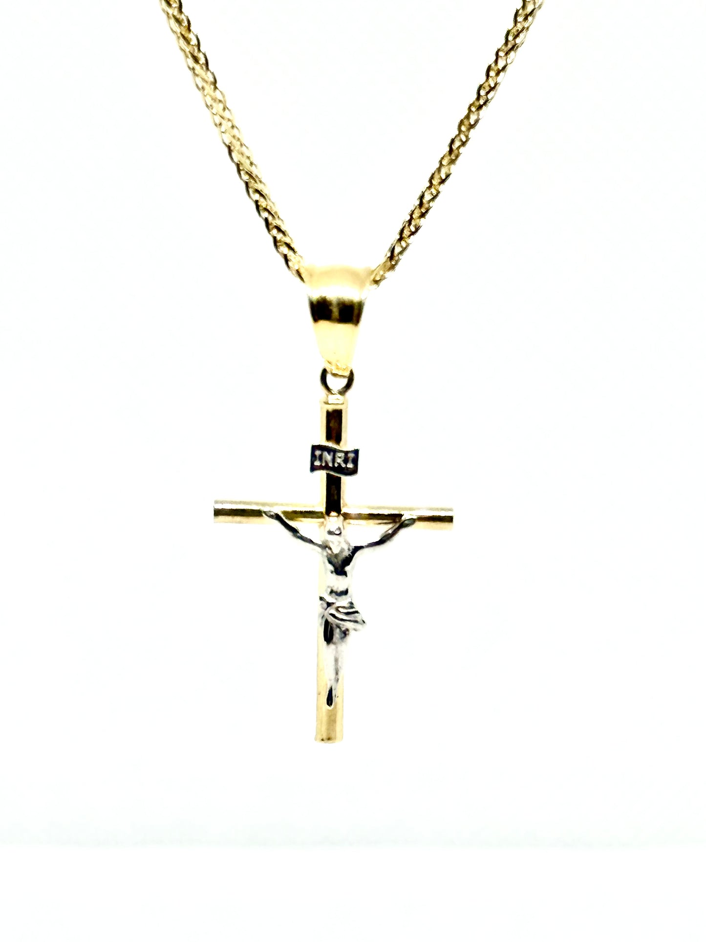 14K Solid Gold Crucifix Pendant