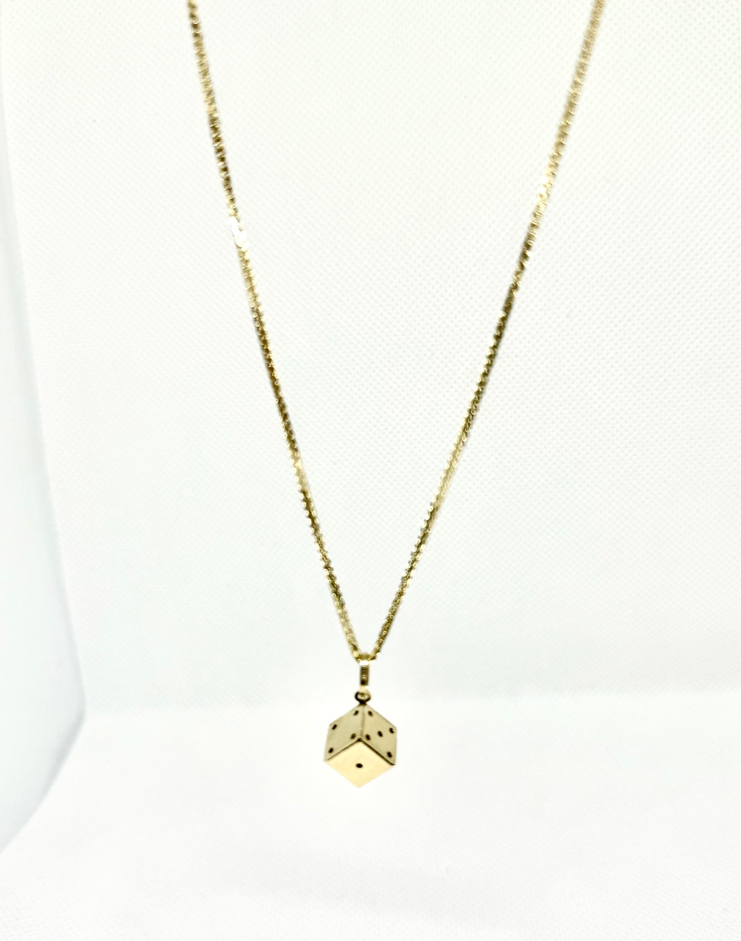 14K Solid Gold Dice Pendant