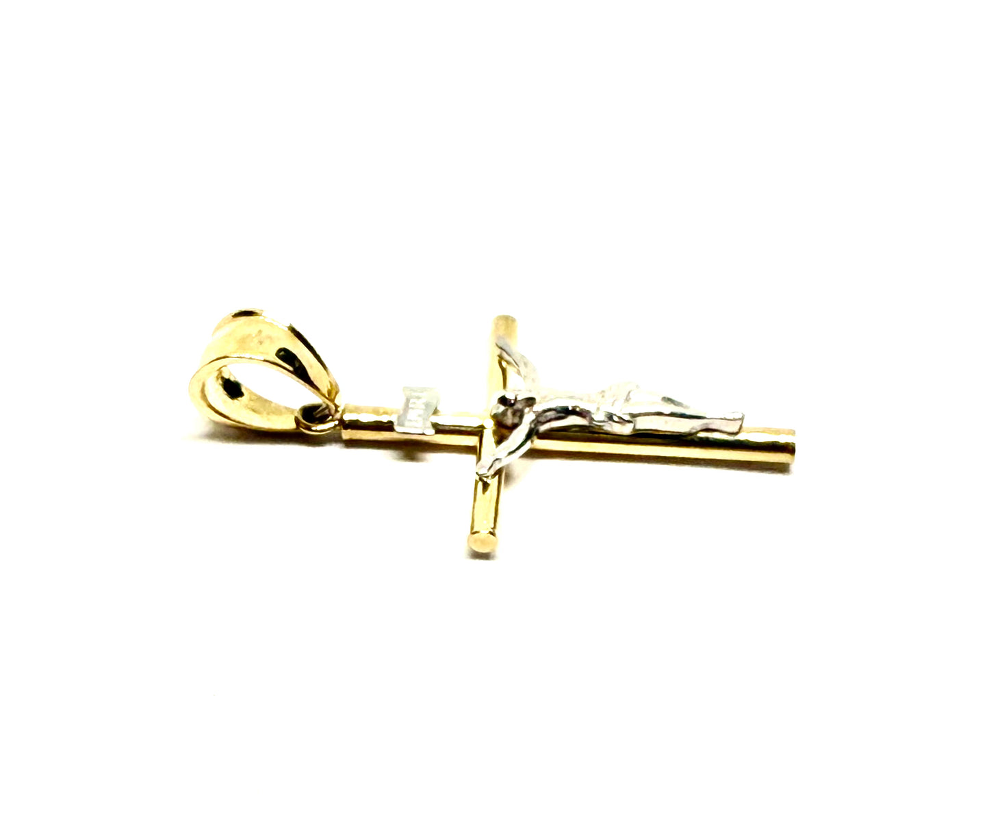14K Solid Gold Crucifix Pendant
