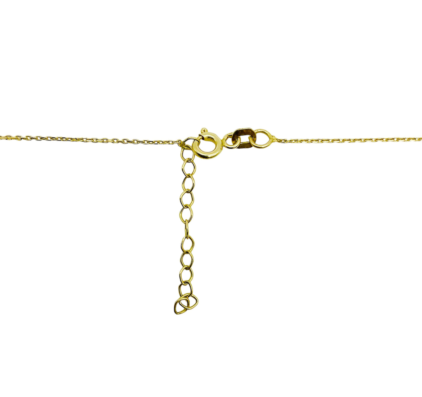 14K Solid Yellow Gold Three Stars with Cubic Zirconia Necklace