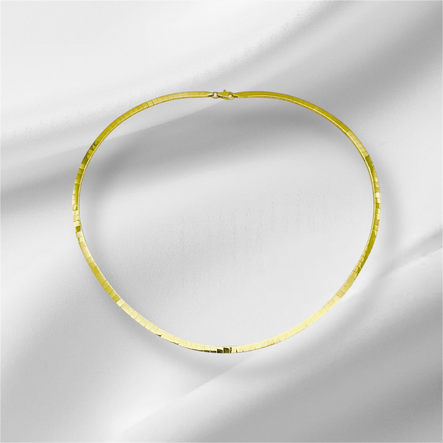 14K Solid Yellow Gold Flexible Omega Chain