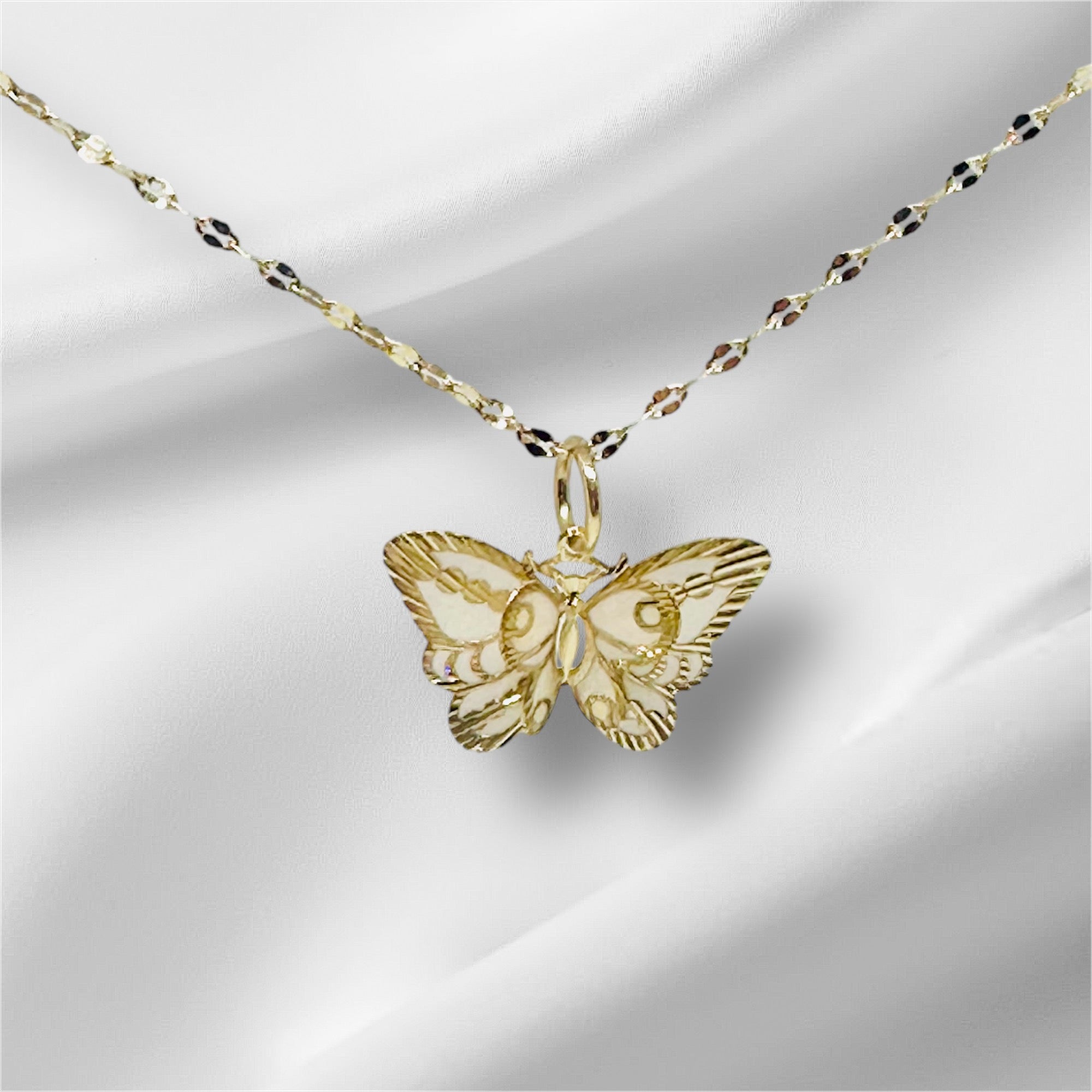 Solid 14k Gold Big butterfly cheapest pendant