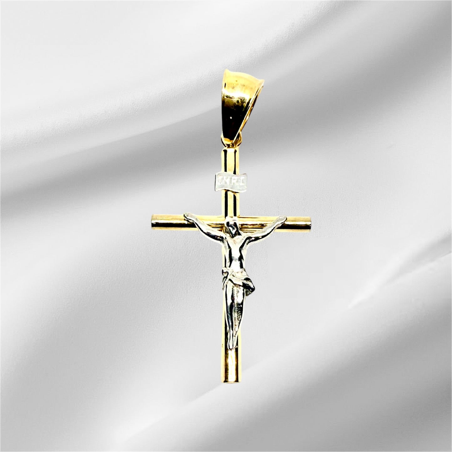 14K Solid Gold Crucifix Pendant