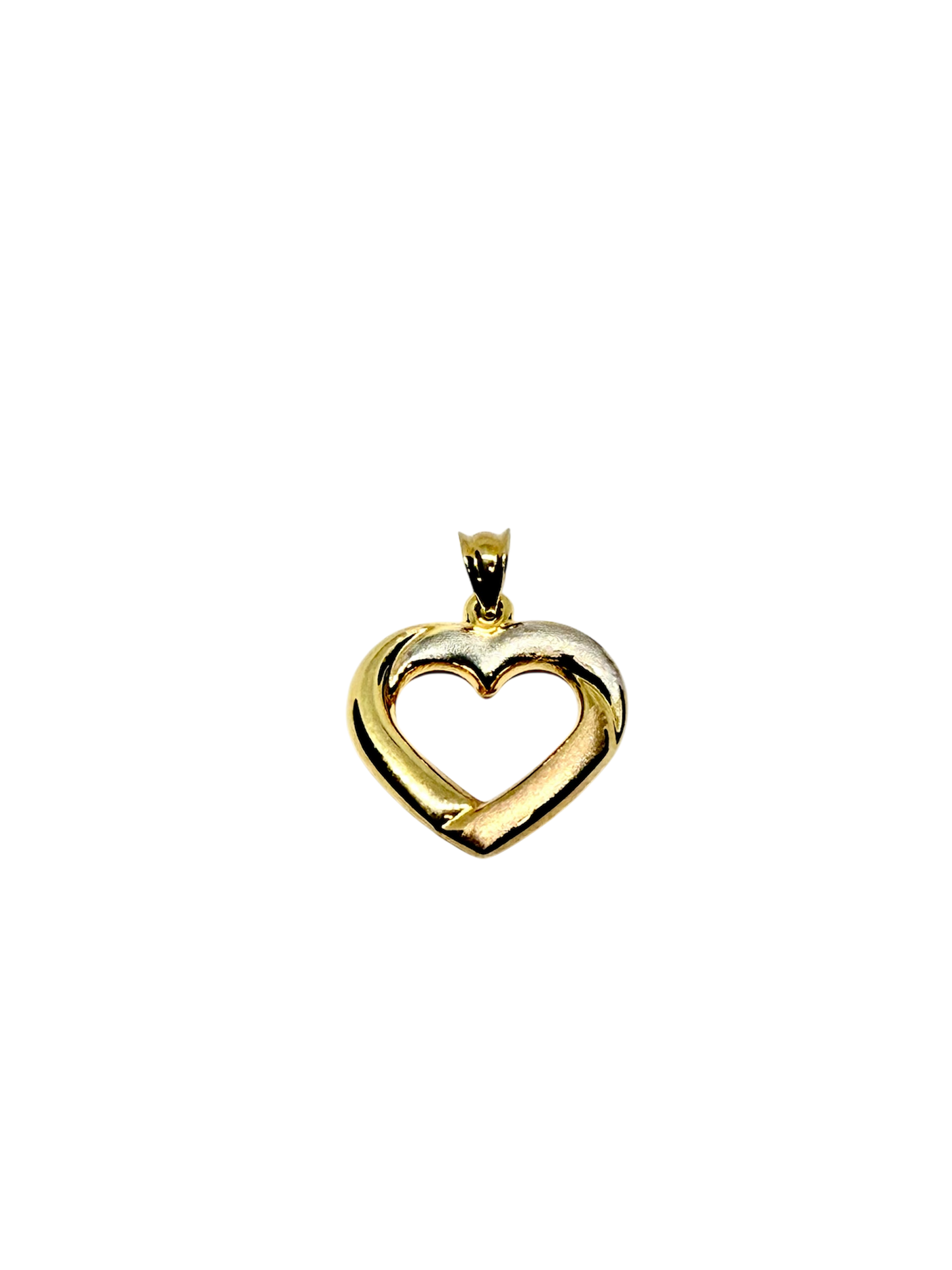 14K Solid Gold Tri color Heart Pendant