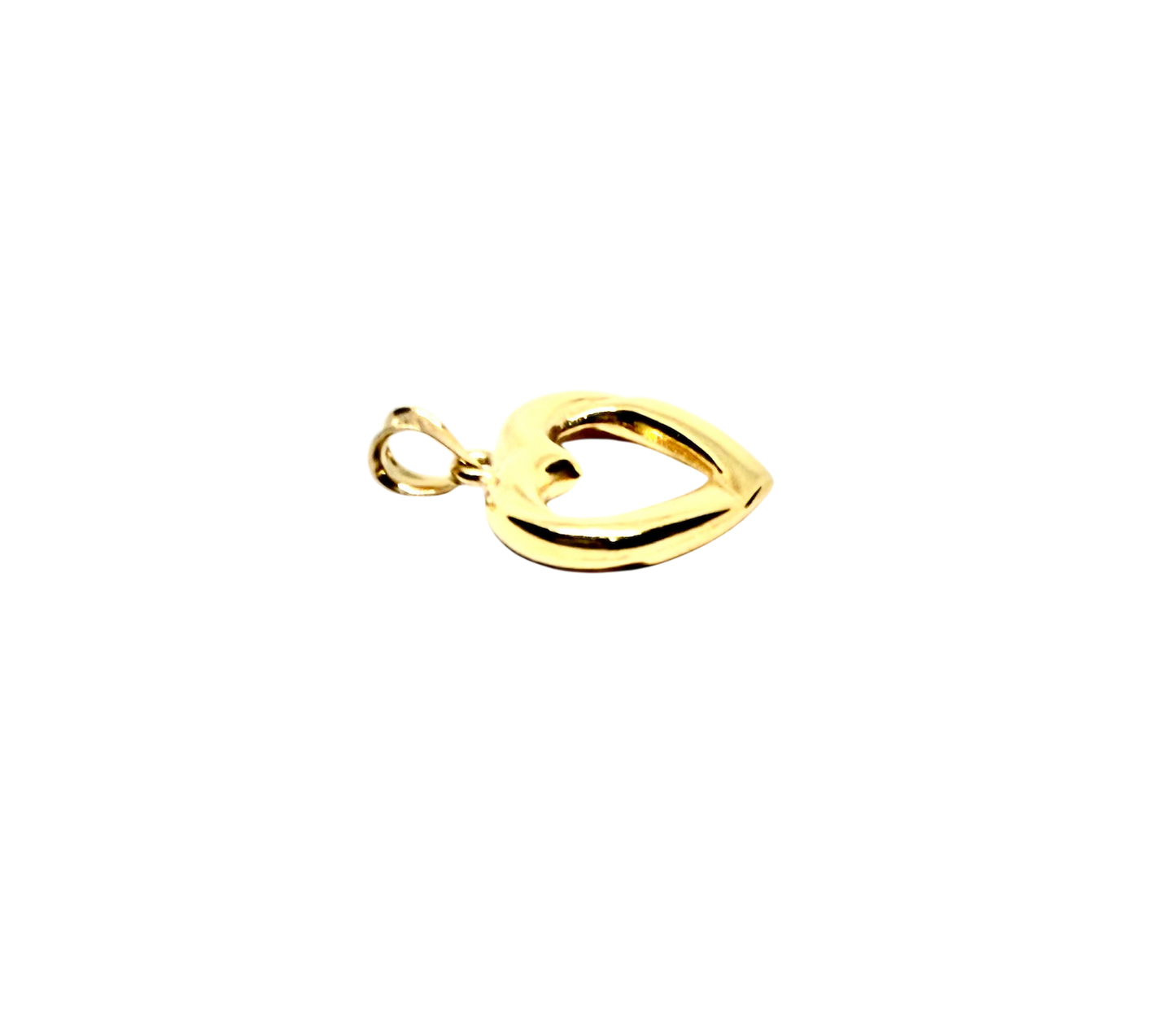 14K Solid Gold Tri color Heart Pendant