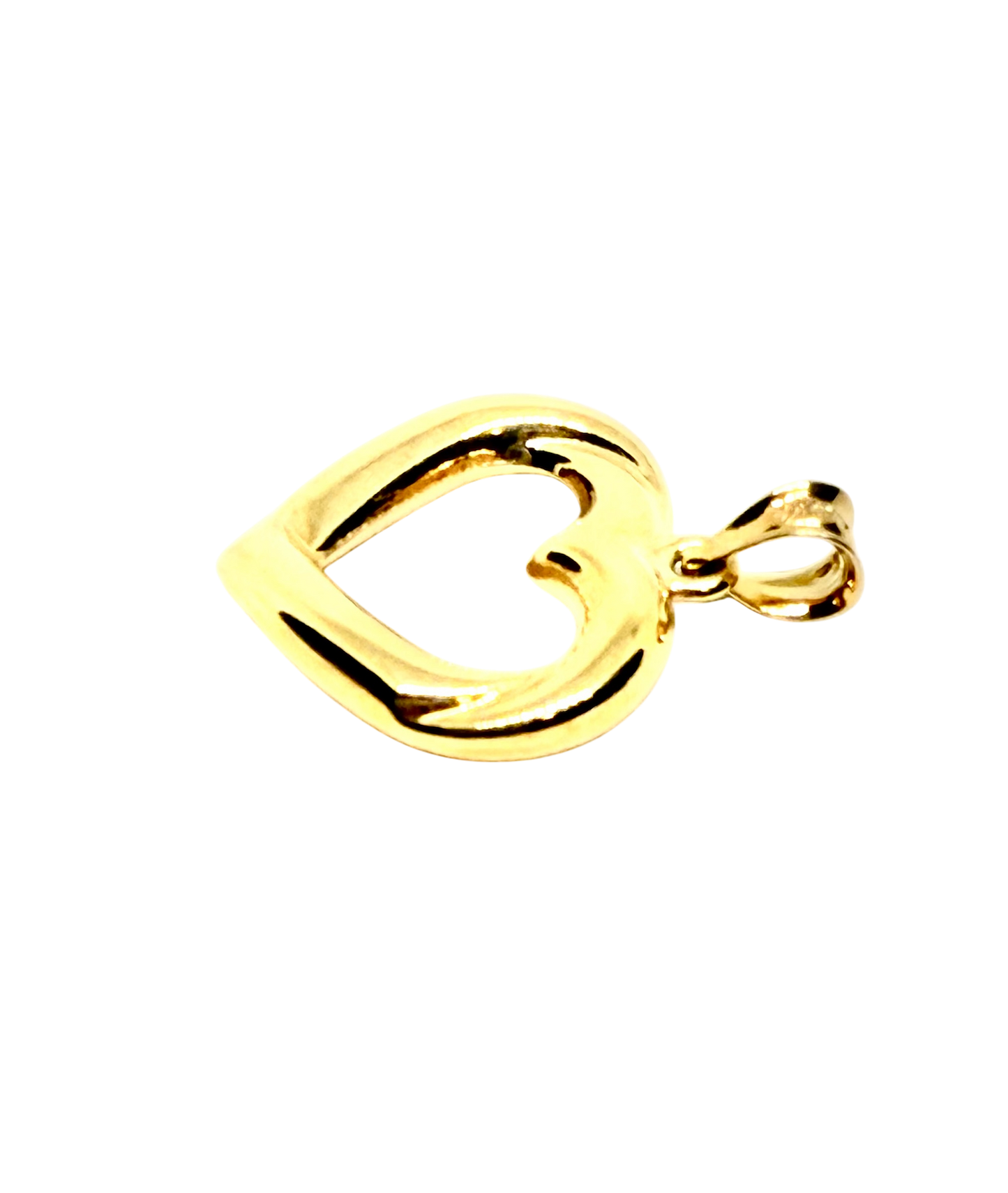 14K Solid Gold Tri color Heart Pendant