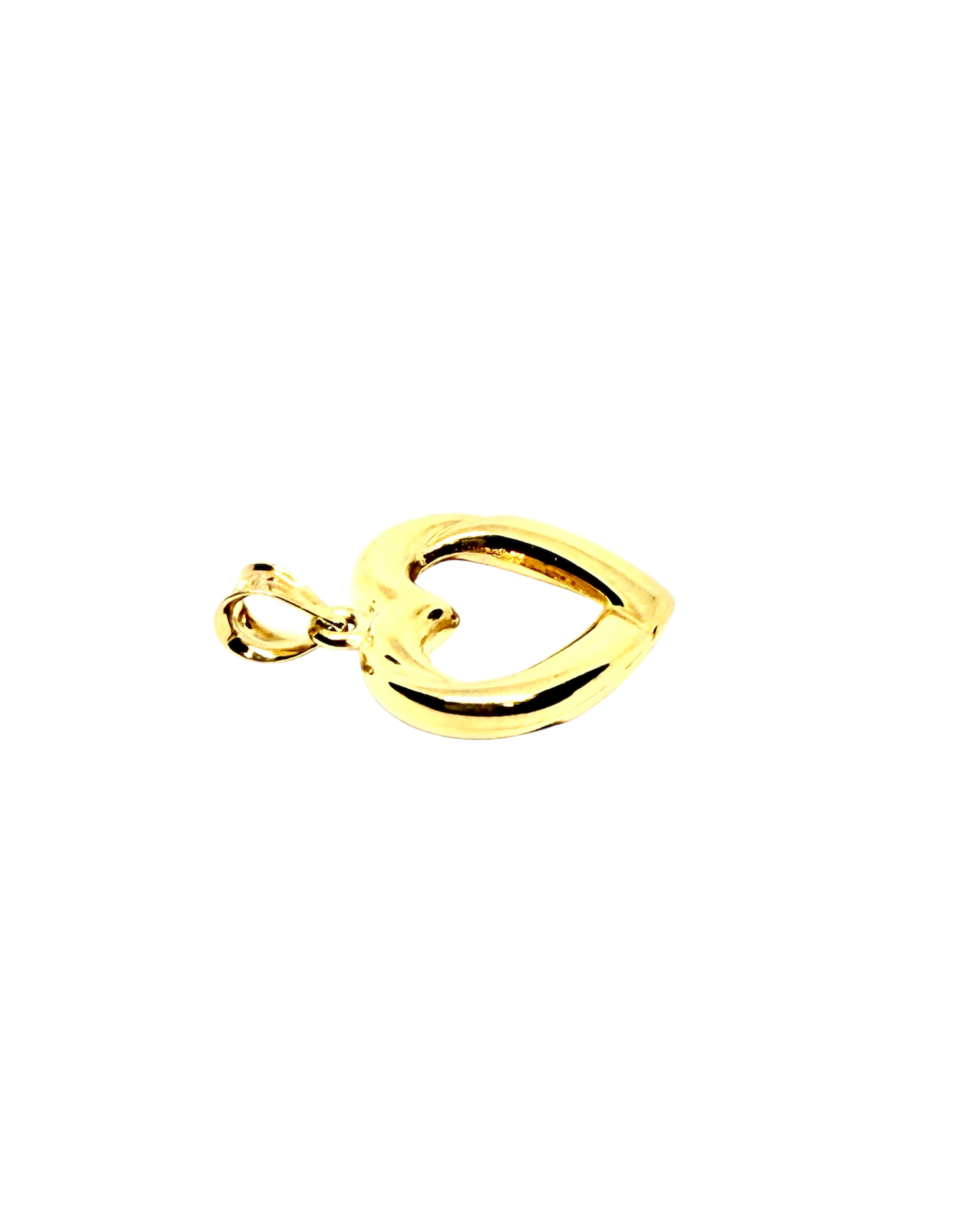 14K Solid Gold Tri color Heart Pendant