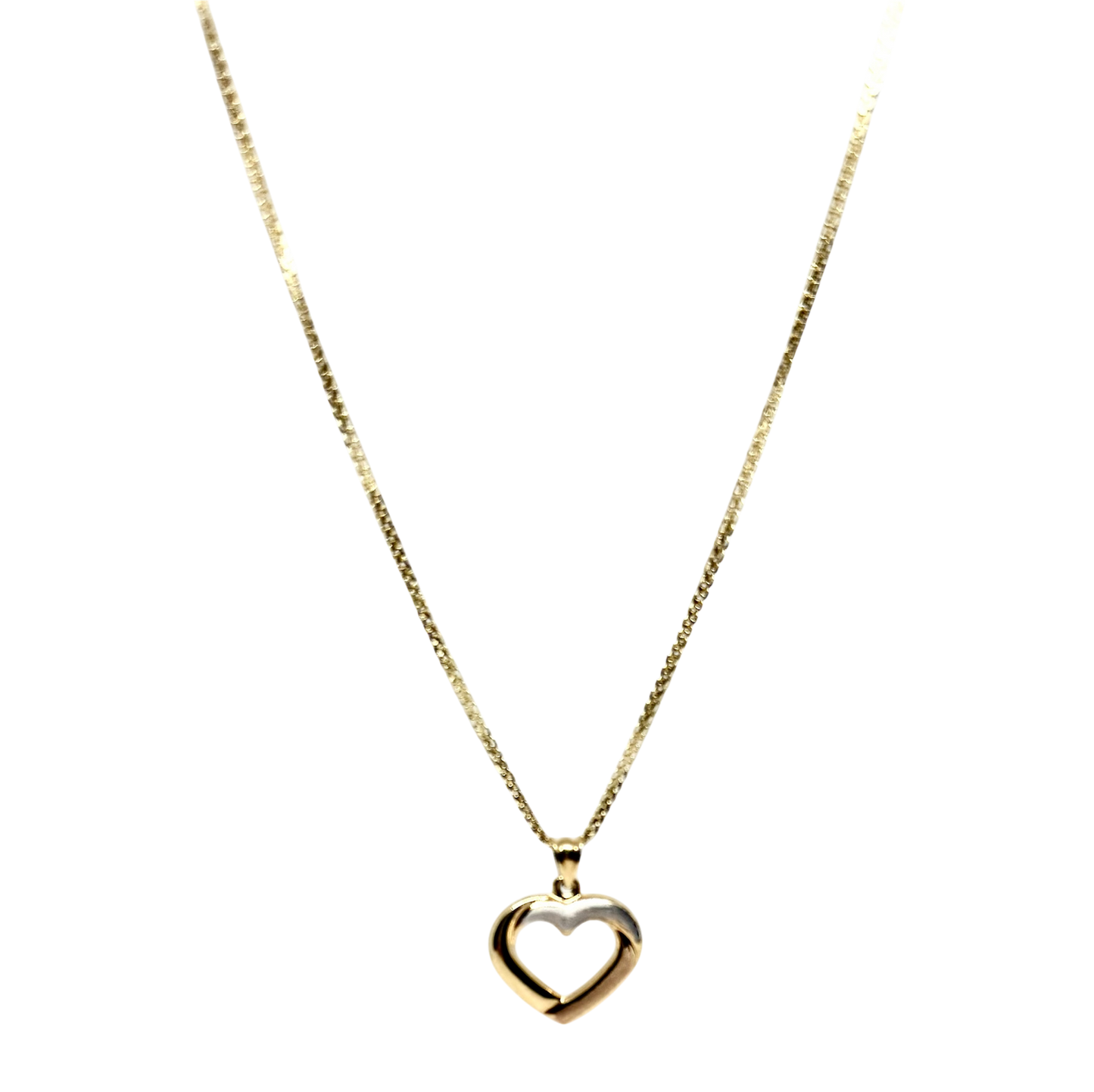 14K Solid Gold Tri color Heart Pendant