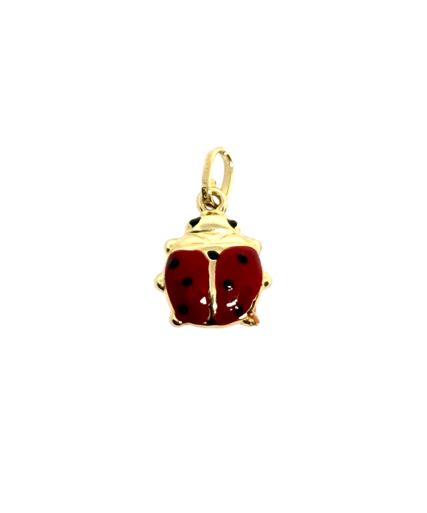 14K Solid Gold Large Ladybug Pendant