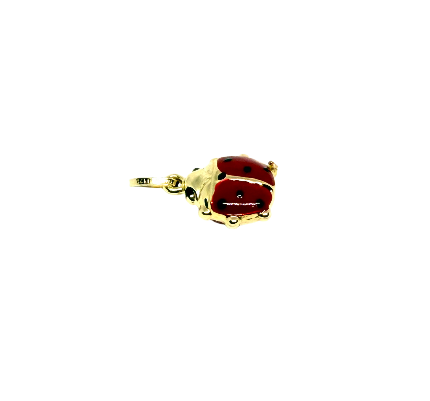 14K Solid Gold Large Ladybug Pendant