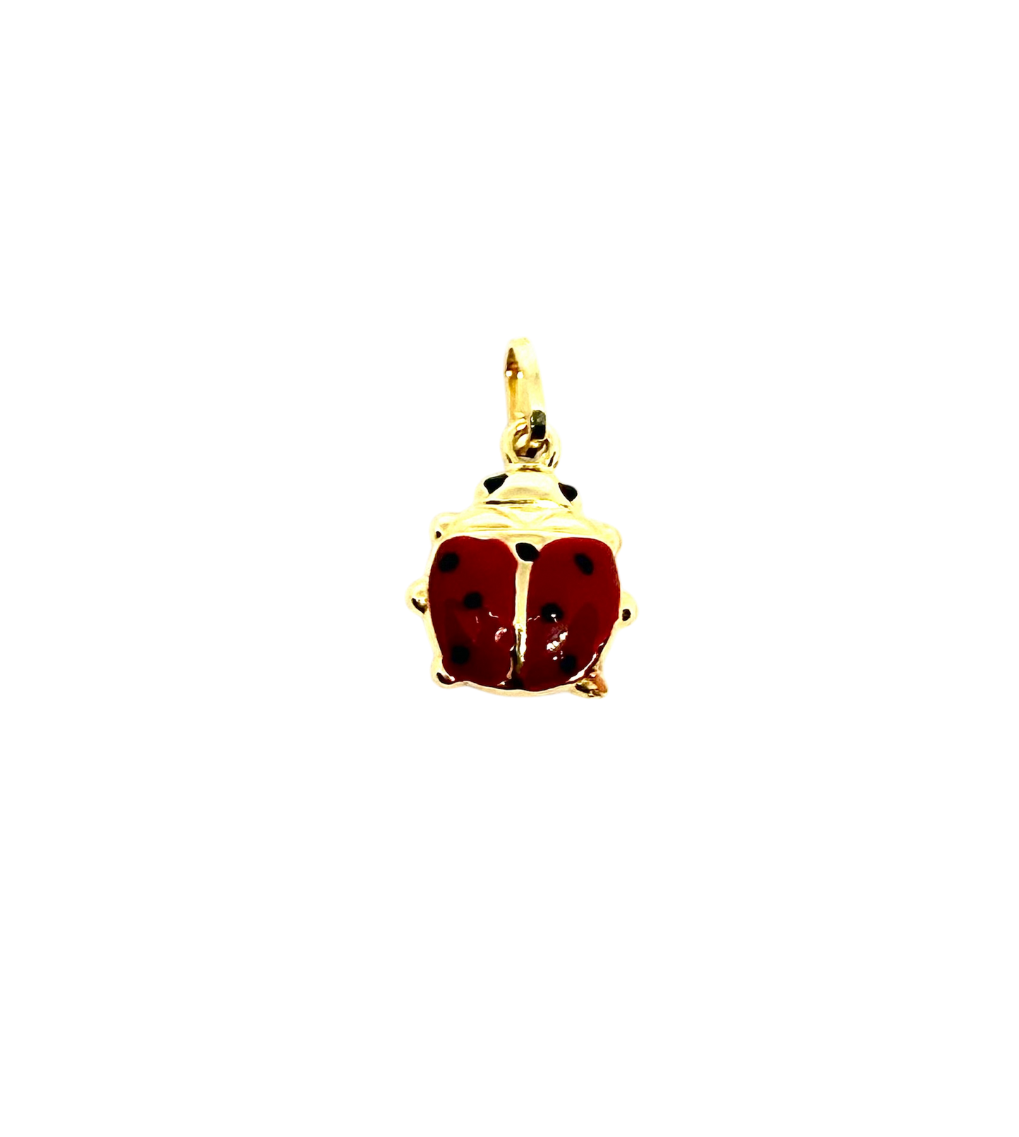 14K Solid Gold Large Ladybug Pendant