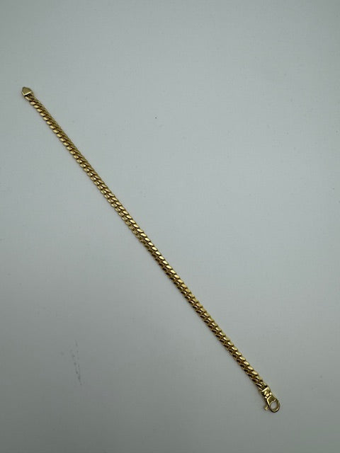 14K Solid Gold Miami Cuban Link Chain Bracelet